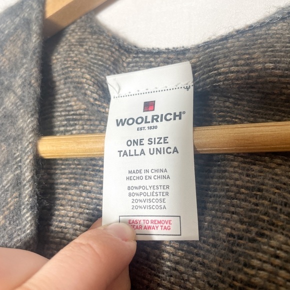 Woolrich gray leopard print open front blanket poncho | onesize, animal pattern - Picture 6 of 6